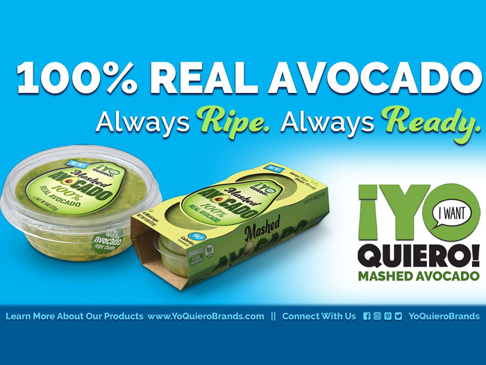 ¡Yo Quiero! Brands Launches 100% Real Mashed Avocado - Perishable News